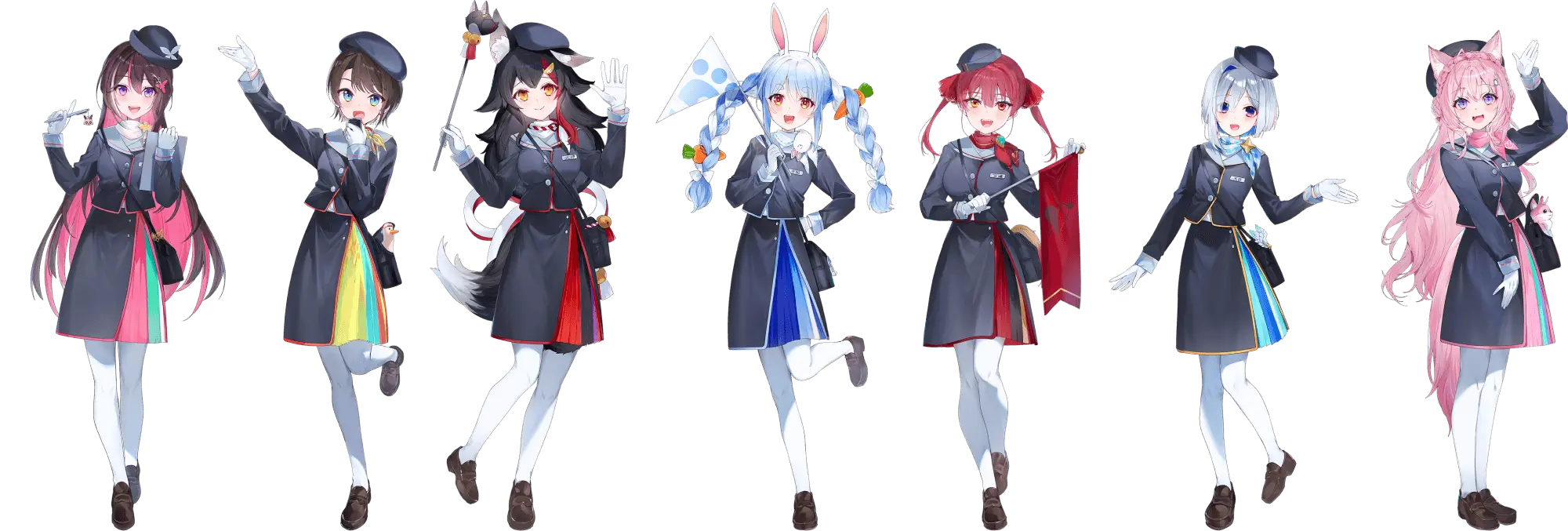 AZKi 大空スバル 大神ミオ 兎田ぺこら 宝鐘マリン 天音かなた 博衣こより